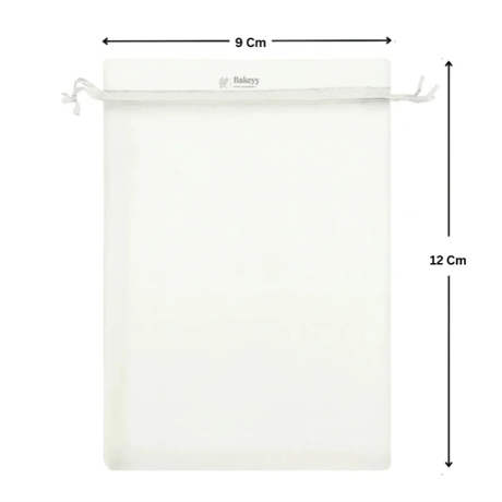 Organza Potli Bag - Bakeyy.com - India - Organza Potli Bag - White / 9x12 Cm-Pack of 99