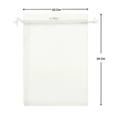 Organza Potli Bag - Bakeyy.com - India - Organza Potli Bag - White / 10x14 Cm-Pack of 99