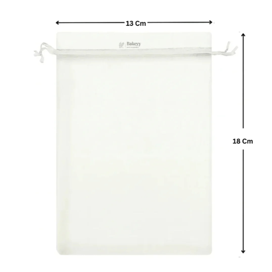 Organza Potli Bag - Bakeyy.com - India - Organza Potli Bag - White / 13x 18 Cm-Pack of 99