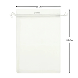 Organza Potli Bag - Bakeyy.com - India - Organza Potli Bag - White / 15x 20 Cm-Pack of 50