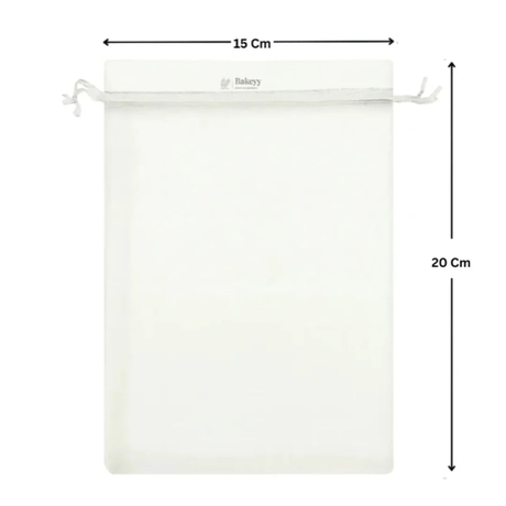 Organza Potli Bag - Bakeyy.com - India - Organza Potli Bag - White / 15x 20 Cm-Pack of 50
