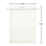 Organza Potli Bag - Bakeyy.com - India - Organza Potli Bag - White / 18x24 Cm-Pack of 50