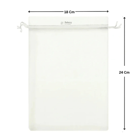 Organza Potli Bag - Bakeyy.com - India - Organza Potli Bag - White / 18x24 Cm-Pack of 50