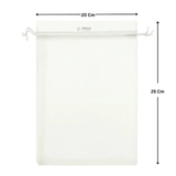 Organza Potli Bag - Bakeyy.com - India - Organza Potli Bag - White / 20x25 Cm-Pack of 50