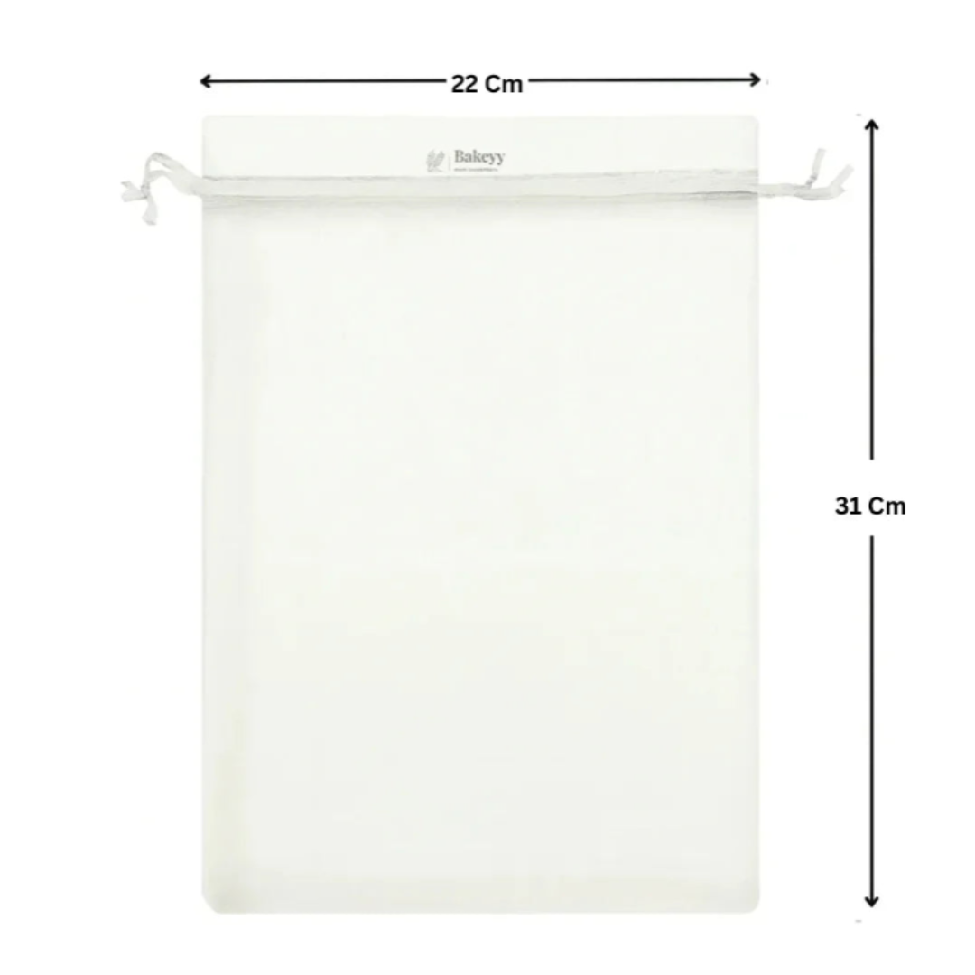 Organza Potli Bag - Bakeyy.com - India - Organza Potli Bag - White / 22x31 Cm-Pack of 50