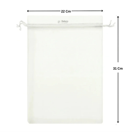 Organza Potli Bag - Bakeyy.com - India - Organza Potli Bag - White / 22x31 Cm-Pack of 50