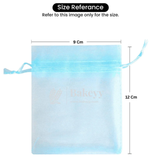 Organza Potli Bag - Bakeyy.com - India - Organza Potli Bag - Sky Blue / 9x12 Cm-Pack of 99