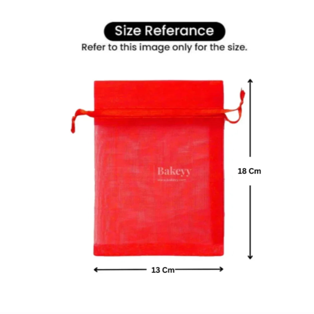 Organza Potli Bag - Bakeyy.com - India - Organza Potli Bag - Red / 13x 18 Cm-Pack of 99