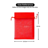 Organza Potli Bag - Bakeyy.com - India - Organza Potli Bag - Red / 22x31 Cm-Pack of 50