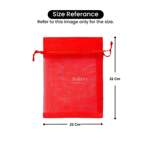 Organza Potli Bag - Bakeyy.com - India - Organza Potli Bag - Red / 22x31 Cm-Pack of 50