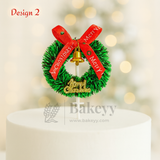 Christmas Wreath Cake Topper | Christmas Decor | Pack of 10