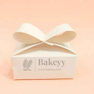 Ribbon Goodie Box | Bow Top Gift Box | Christmas Goodie Box | Pack of 10 - Bakeyy.com - India - Ribbon Goodie Box | Bow Top Gift Box | Christmas Goodie Box | Pack of 10 - White