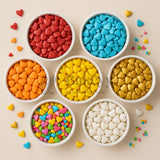 Heart-Shaped Sugar Confetti | Edible Cake & Dessert Decorations | Metallic Finish | 200 gm