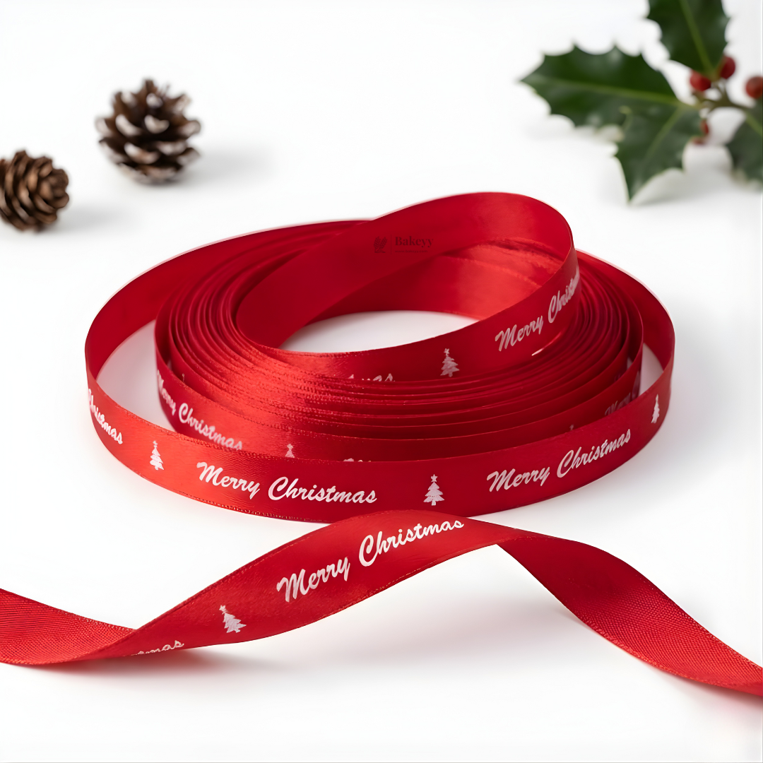 Premium Red Christmas Ribbon | For Gift Wrapping and Packaging | Pack of 5