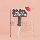 Christmas Board with Hat Cake Topper | Christmas Miniature Figurines | Christmas Decor | Pack of 10