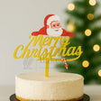 Merry Christmas with Santa Cake Topper | Golden Color | Christmas Decor | Pack of 5 - Bakeyy.com - India - Merry Christmas with Santa Cake Topper | Golden Color | Christmas Decor | Pack of 5 - Default Title