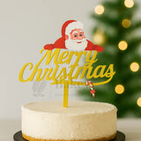 Merry Christmas with Santa Cake Topper | Golden Color | Christmas Decor | Pack of 5 - Bakeyy.com - India - Merry Christmas with Santa Cake Topper | Golden Color | Christmas Decor | Pack of 5 - Default Title