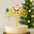 Merry Christmas with Santa and Tree Cake Topper | Golden Color | Christmas Decor | Pack of 5 - Bakeyy.com - India - Merry Christmas with Santa and Tree Cake Topper | Golden Color | Christmas Decor | Pack of 5 - Default Title