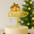 Merry Christmas with Golden Bells Cake Topper | Golden Color | Christmas Decor | Pack of 5 - Bakeyy.com - India - Merry Christmas with Golden Bells Cake Topper | Golden Color | Christmas Decor | Pack of 5 - Default Title