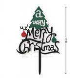 A Very Merry Christmas Design Cake Topper | Black Color | Christmas Decor | Pack of 5