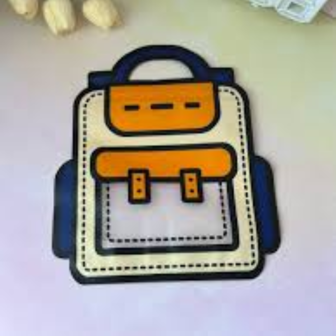 Cartoon Backpack Zip Lock Pouch | Orange | Treat Storge Bag for Birthday | Fancy Zip lock pouches | Pack of 50 (Copy)