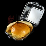 Square Stackable Burger Boxes with Clear Lid | Pack of 50