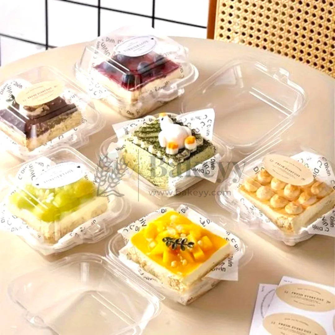 400 ml | Square Stackable Burger Boxes with Clear Lid | Pack of 50 - Bakeyy.com - India - 400 ml | Square Stackable Burger Boxes with Clear Lid | Pack of 50 - Default Title