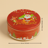 Christmas Gift Plum Cake Tin Box | Red Santa Print | 500 g | Pack of 6