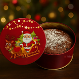 Christmas Gift Plum Cake Tin Box | Red Santa Print | 500 g | Pack of 6