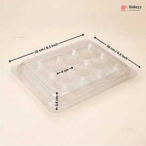 12 Cavity | Clear PET Chocolate Truffle Box with Hinged Lid | Pack of 25