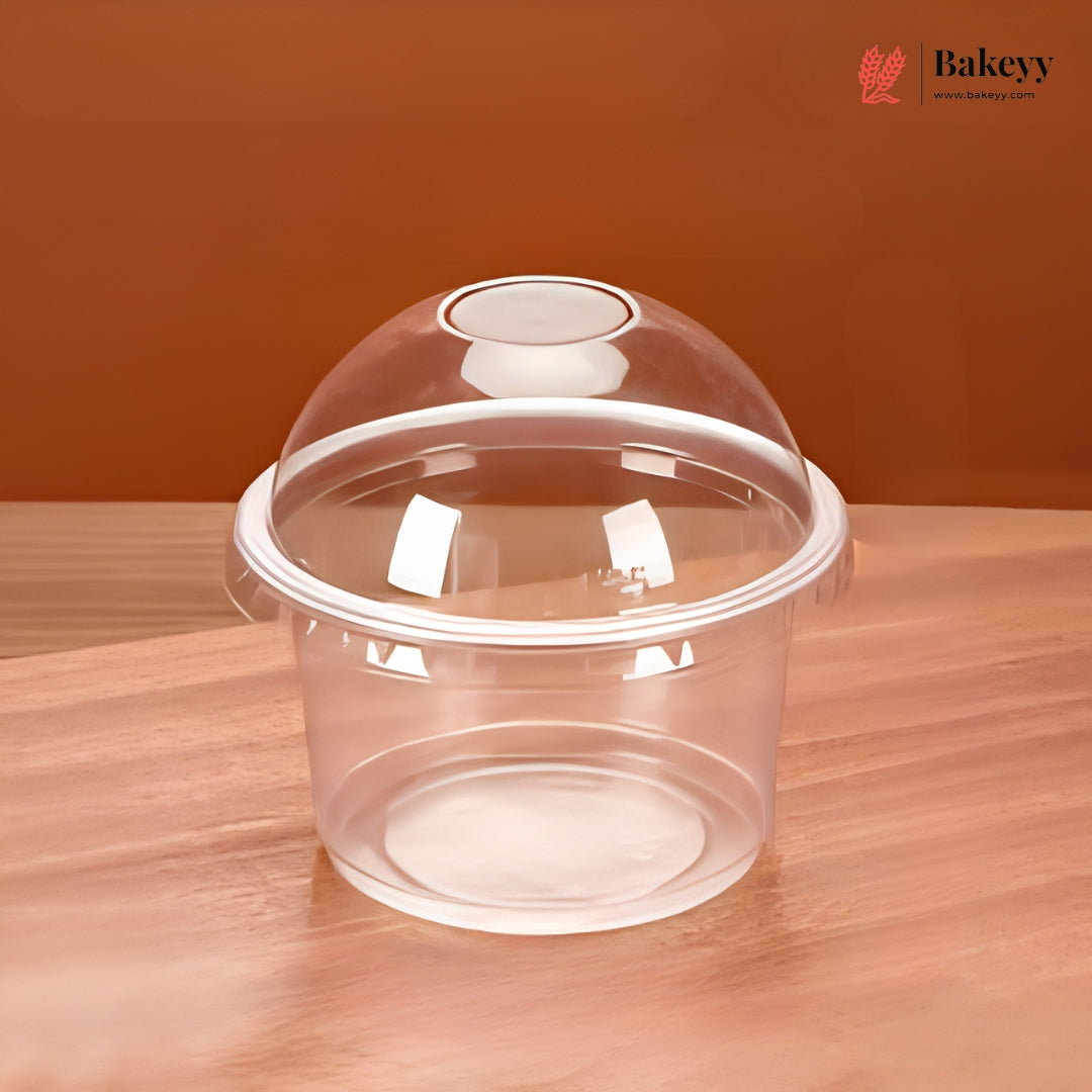 200 ml | Clear PET Dome Dessert Box with Lid | Transparent Food Packaging Box | Pack of 100