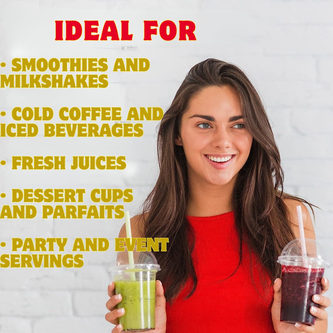 
350 ml & 500ml Clear Plastic Dome Lid Cup | 2 Capacity Options | Transparent Disposable Beverage Cup | Pack of 50
