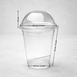 
350 ml & 500ml Clear Plastic Dome Lid Cup | 2 Capacity Options | Transparent Disposable Beverage Cup | Pack of 50
