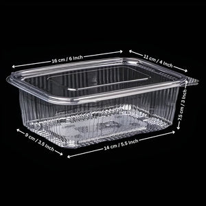 ClearPlasticFoodContainerwithHingedLid - Bakeyy.com