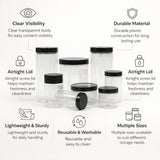 Clear Plastic Storage Jars with 73 mm Screw Lid | Multipurpose Containers | Multiple Sizes Available