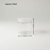 200ml Clear Plastic Storage Jars with 73 mm Screw Lid | PET Jar With transparent Lid | Multiple Sizes Available | Pack of 12
