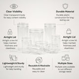 200ml Clear Plastic Storage Jars with 73 mm Screw Lid | PET Jar With transparent Lid | Multiple Sizes Available | Pack of 12