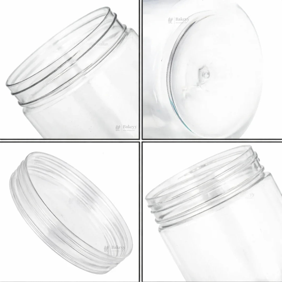 Clear Plastic Storage Jars with 83mm and 63mm Screw Lid | PET Jar With Brown Lid | Multiple Sizes Available | Pack of 12