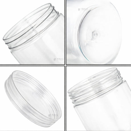 Clear Plastic Storage Jars with 83mm and 63mm Screw Lid | PET Jar With Brown Lid | Multiple Sizes Available | Pack of 12