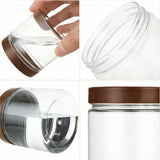 Clear Plastic Storage Jars with 83mm and 63mm Screw Lid | PET Jar With Brown Lid | Multiple Sizes Available | Pack of 12