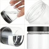 Clear Plastic Storage Jars with 96 mm Screw Lid | PET Jar With Black Lid | Multiple Sizes Available | Pack of 12