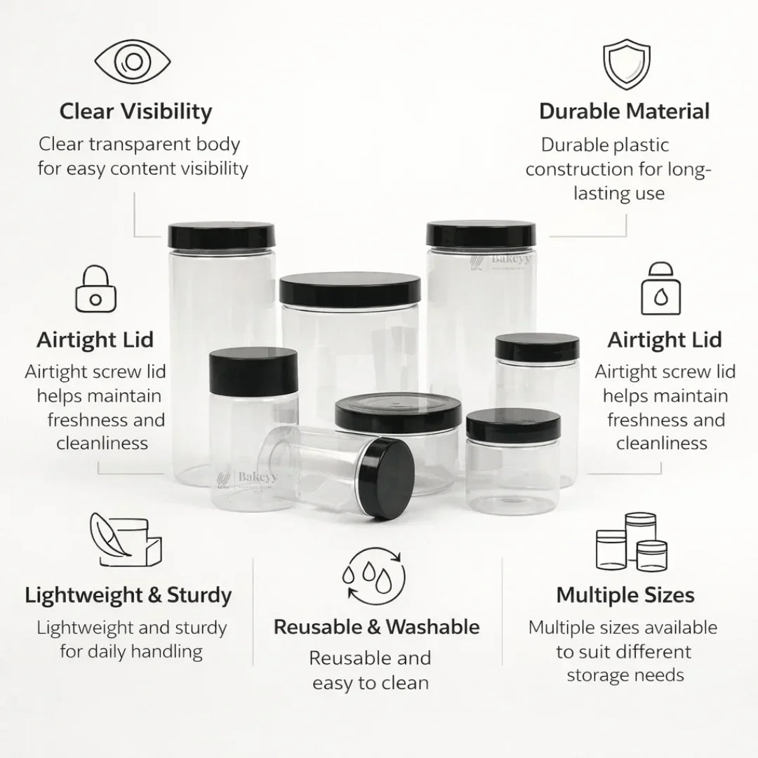 Clear_Plastic_Storage_Jars_with_Airtight_Screw_Lid_12 - Bakeyy.com