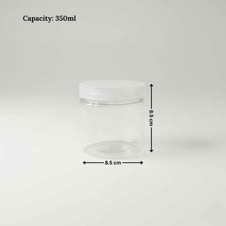 Clear Plastic Storage Jars with 83 mm Screw Lid | PET Jar With transparent Lid | Multiple Sizes Available | Pack of 12