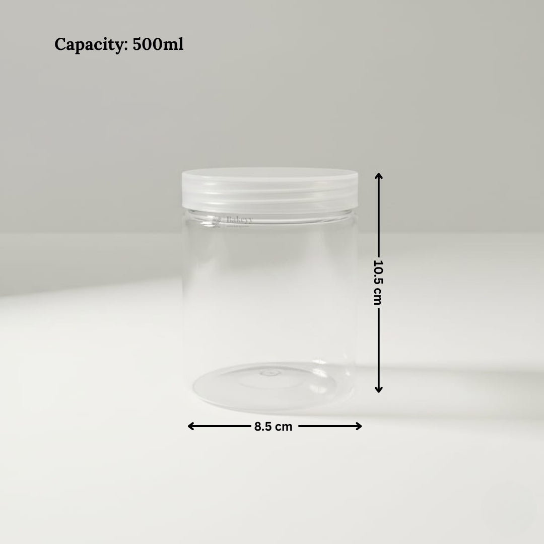 Clear Plastic Storage Jars with 83 mm Screw Lid | PET Jar With transparent Lid | Multiple Sizes Available | Pack of 12