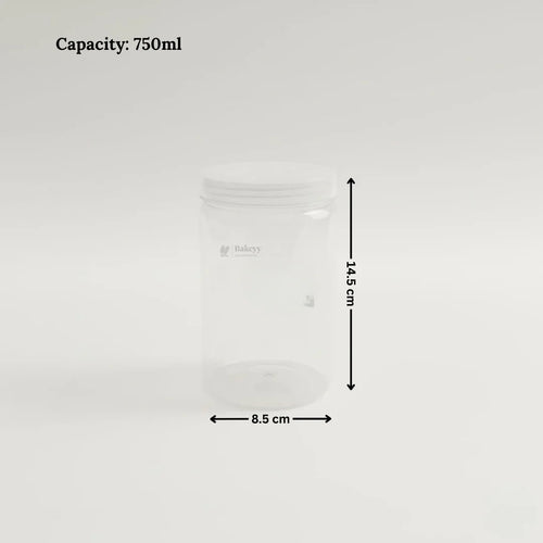 Clear Plastic Storage Jars with 83 mm Screw Lid | PET Jar With transparent Lid | Multiple Sizes Available | Pack of 12