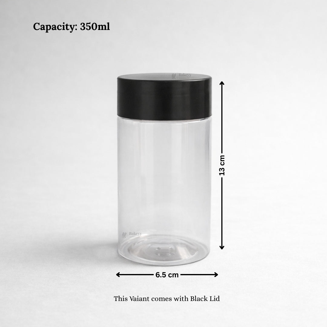 Clear Plastic Storage Jars with 83mm and 63mm Screw Lid | PET Jar With Brown Lid | Multiple Sizes Available | Pack of 12