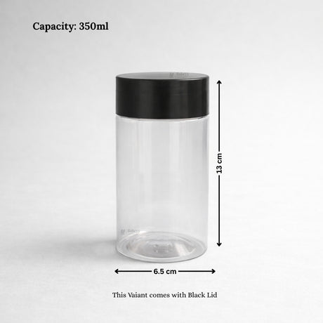 Clear Plastic Storage Jars with 83mm and 63mm Screw Lid | PET Jar With Brown Lid | Multiple Sizes Available | Pack of 12