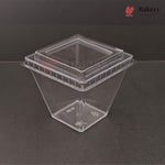 D-52 | Clear Square Dessert Cup with Transparent Lid | Pack of 300