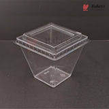 D-52 | Clear Square Dessert Cup with Transparent Lid | Pack of 300