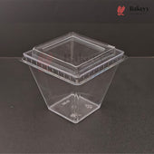 D-52 | Clear Square Dessert Cup with Transparent Lid | Pack of 300